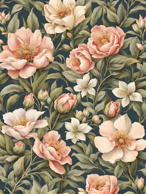 Vintage mini flower pattern background