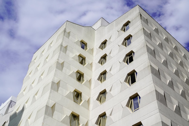 Vintage modern apartment building exterior in bordeaux city