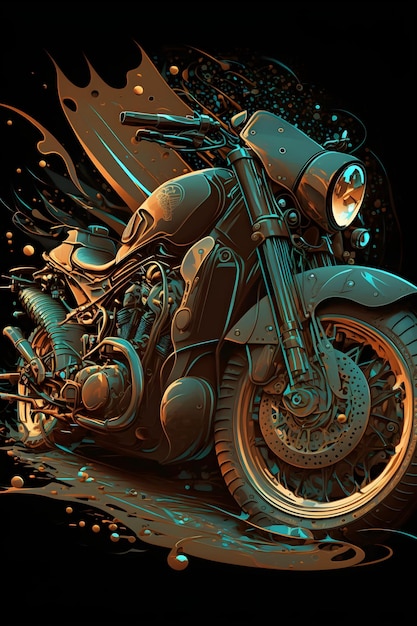 Vintage motorfiets illustratie