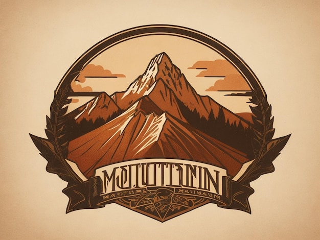 Photo vintage mountain logo and illustration