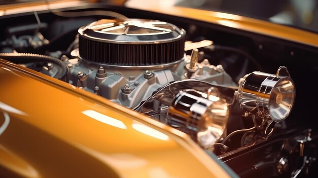 Foto vintage muscle car engine closeup _24xjpg