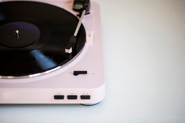 Vintage music record player with a vinyl record