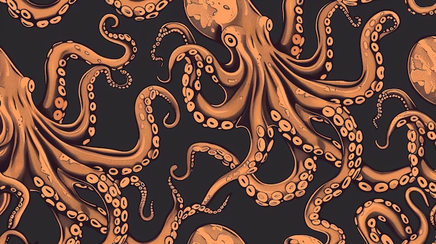 Photo vintage mysterious octopus pattern