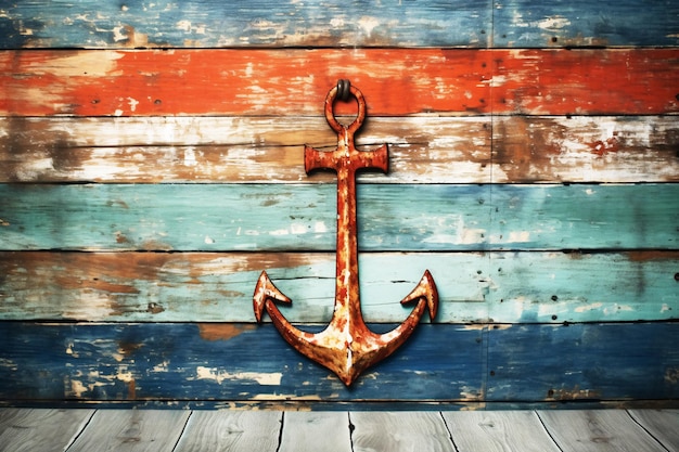 Premium Photo  Vintage Nautical Decor Rusted Anchor on Wooden