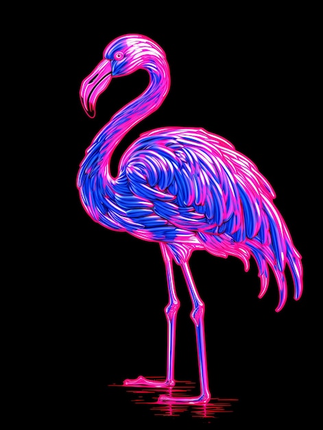 Foto vintage neon flamingo delight mythic vaporwave-geïnspireerde kleurpagina