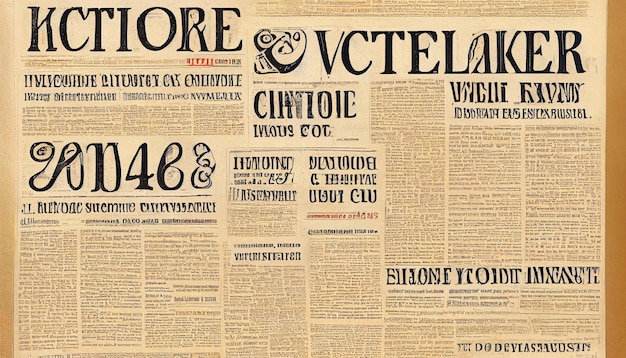 Vintage Newspaper Illustration Background Image