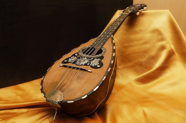 Vintage old domra music instrument