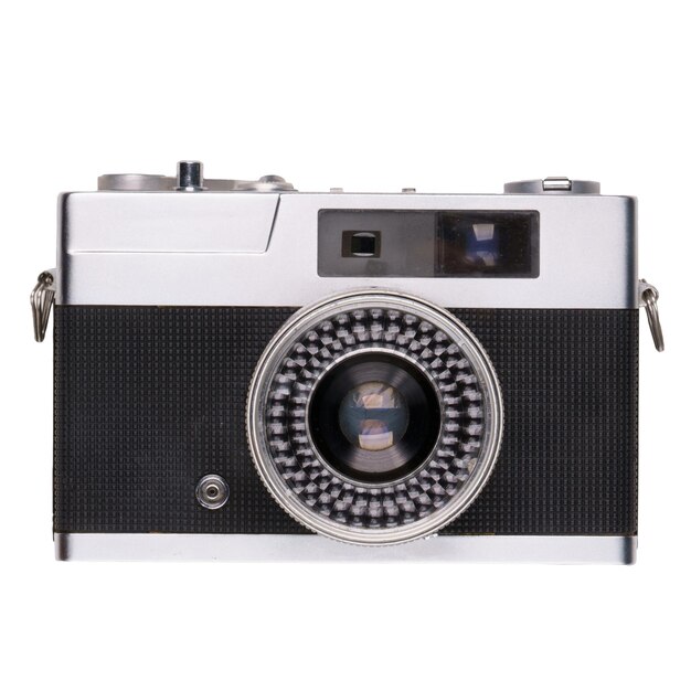 Photo vintage old film camera isolated on white background