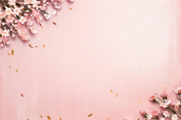 ヴィンテージの古い紙と水彩の桜