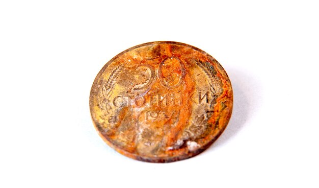 Photo vintage old rusty coins