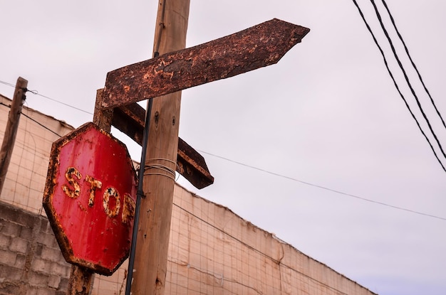 Vintage Old Rusty Road Sign