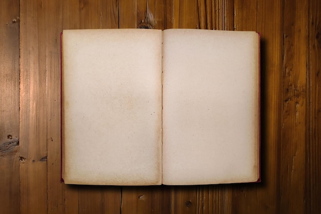 vintage open book on a desk