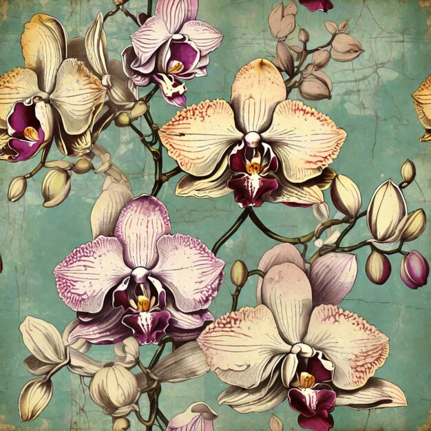 Photo vintage orchid elegance retro grunge textures