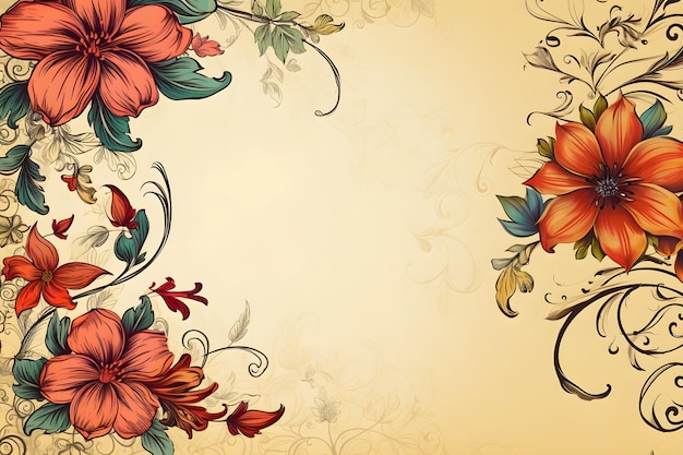 vintage ornamental flowers background