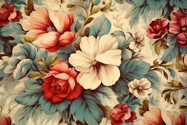 Vintage ornamental flowers background