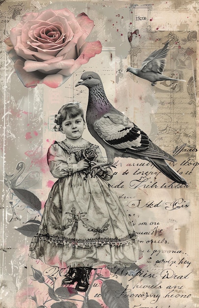 Vintage paarse shabby chic junk journal digitaal papier met rozen