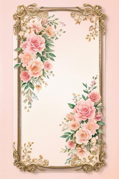 Vintage paper for scrapbooking with flowers frames and butterflies