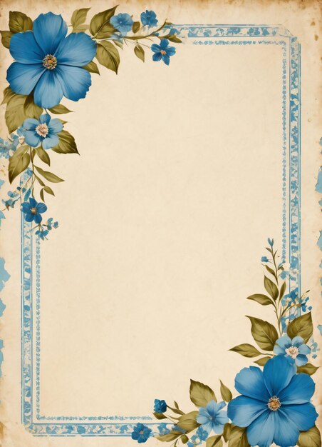 Vintage paper with flowers background for text