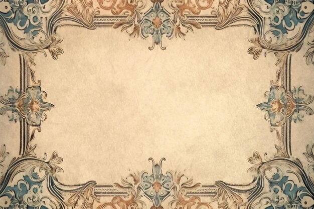 Vintage Paper With Frame Ai generative