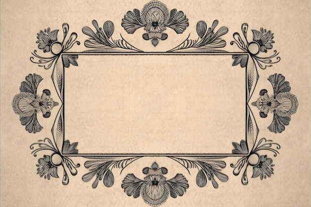 Vintage Paper With Frame Ai generative