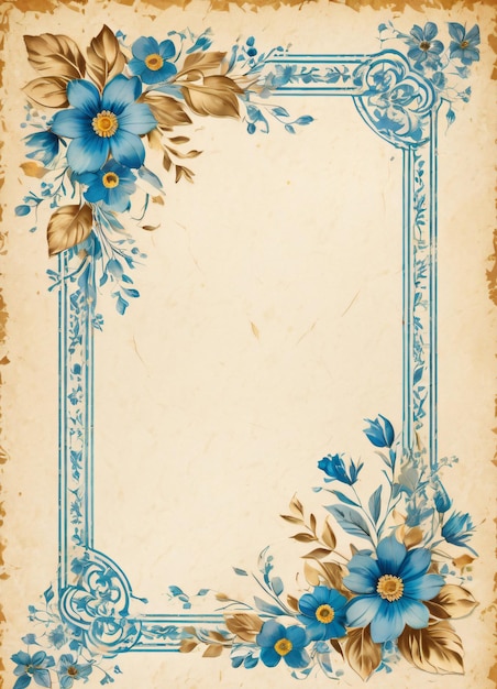 Vintage papier met bloemen achtergrond voor tekst