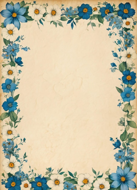 Vintage papier met bloemen achtergrond voor tekst