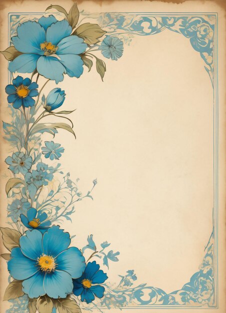 Vintage papier met bloemen achtergrond voor tekst