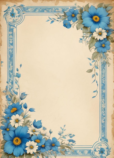 Vintage papier met bloemen achtergrond voor tekst