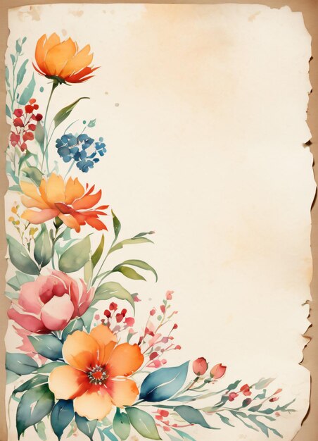 Vintage papier met bloemen achtergrond voor tekst