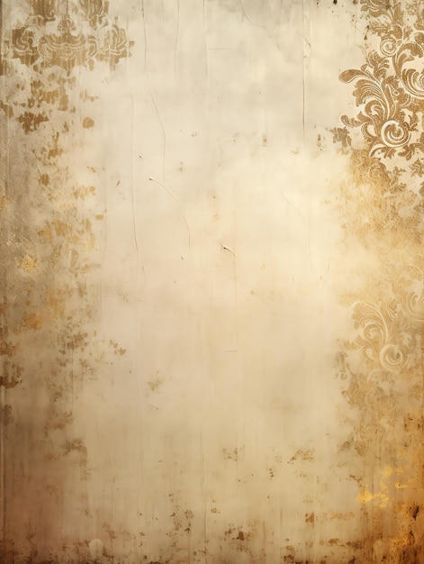 vintage papier met zilver antieke damask patroon met gouden accenten achtergronden wandpapier