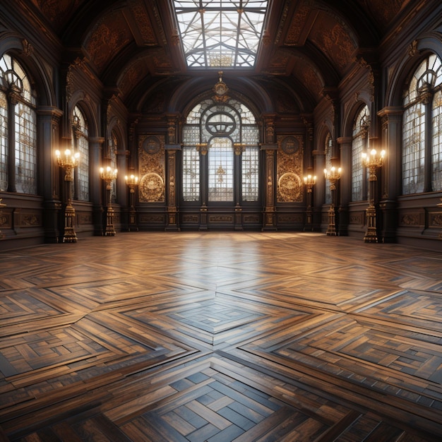 A vintage parquet floor