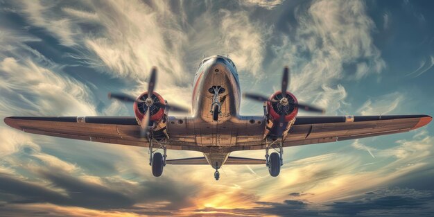 Photo vintage passenger plane