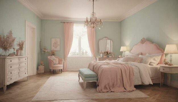 Vintage Pastel Bedroom