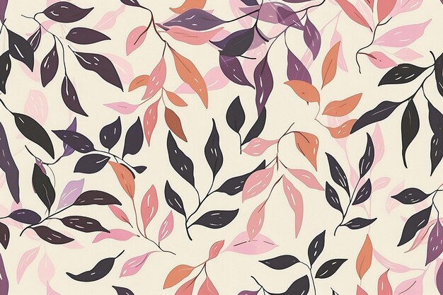 Vintage Pastel Leafy Vine Pattern