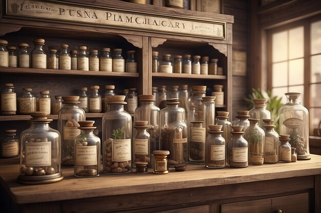 Foto immagine di farmacia d'epoca