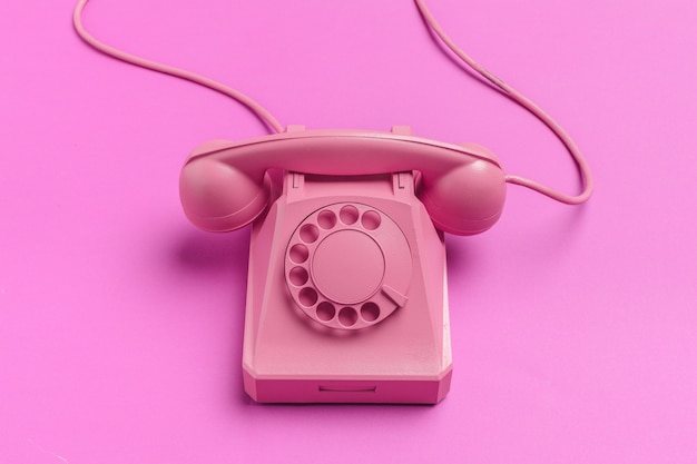 Vintage phone on color