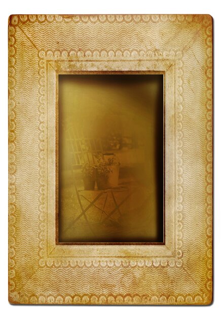 Vintage photo frame against white