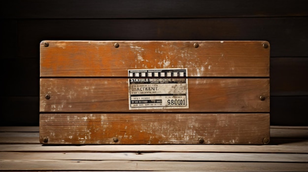 Vintage photo of movie clapper on wood