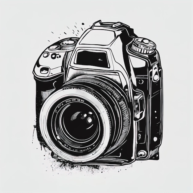 винтажное фото с фотоаппаратом на белой бумагевинтажный фотоаппарат на акварельном фоне
