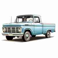 Photo vintage pickup illustration artful craftsmanship