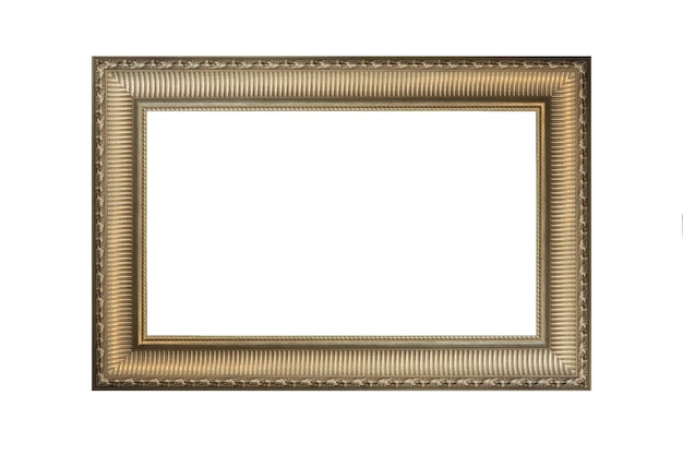 Photo vintage picture and photo frame isolated on white background