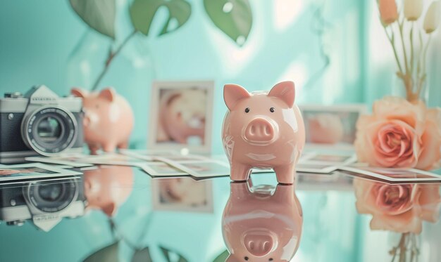 Photo vintage piggy bank overflow