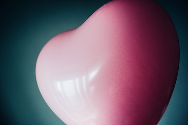 Vintage pink heart shaped balloon macro