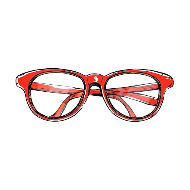 vintage plastic eyeglasses on white background