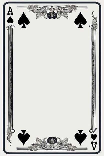 Photo vintage playing card blank frame mockup with white empty space for placing your design