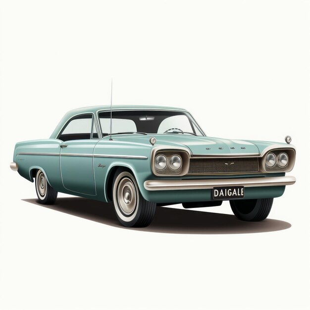 Vintage Plymouth Car Illustration Realistic Rendering Of 19671971 Classic Dodge