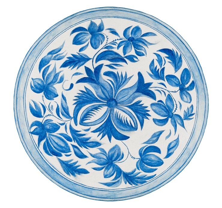 Foto vintage png blauwe bloemenplaat geremixt van kunstwerken van margaret stottlemeyer