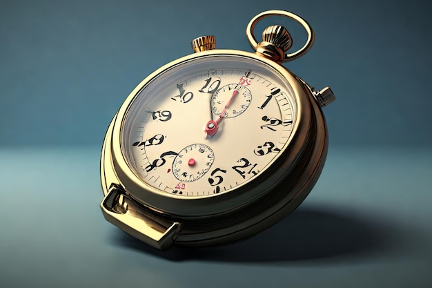 Vintage pocket stopwatch 3D render conveying time is money Symbolizes value urgency