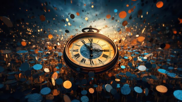 Photo vintage pocket watch on abstract background time concept