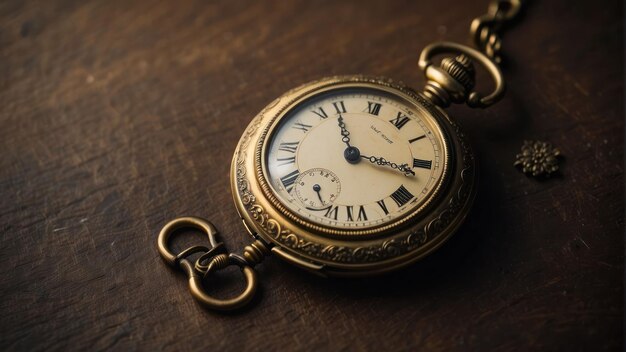 오래된 배경 에 있는 빈티지 주머니 시계